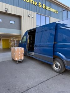 Courier loading at a Trafford based company